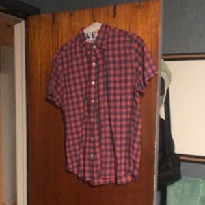 Slim fit gingham shirt sleeve button up